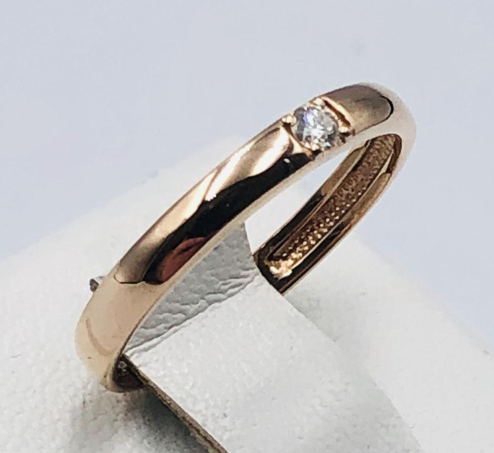 Обручальное кольцо из красного золота с бриллиантом (-ми) (33615413)  0