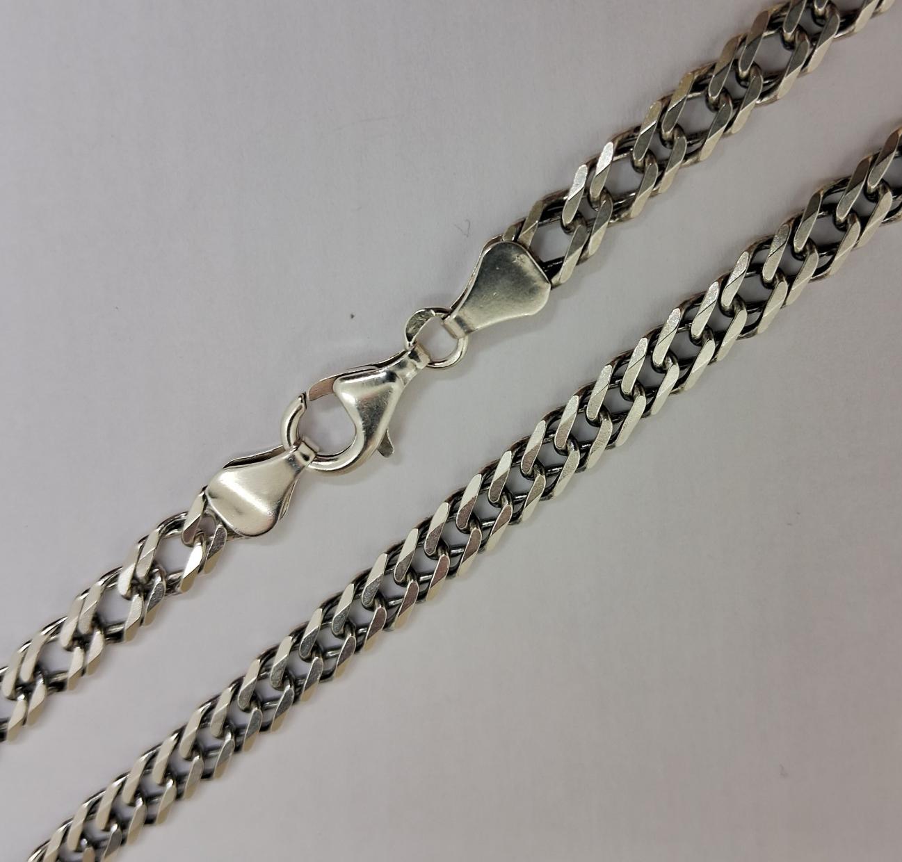 Серебряная цепь с плетением Двойной ромб (32721642) 0