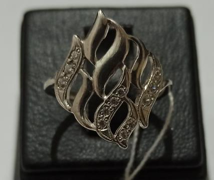 Серебряное кольцо с цирконием (30509075) 1
