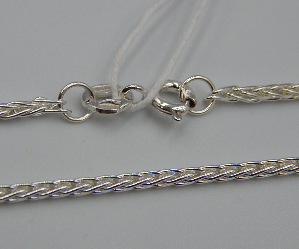 Серебряная цепь с плетением Колосок (33537649) 0