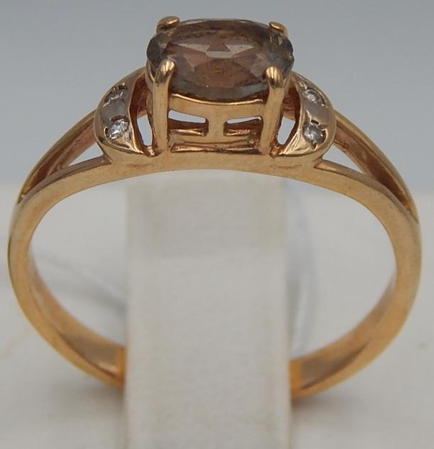 Кольцо из красного золота с цирконием (28199749) 0