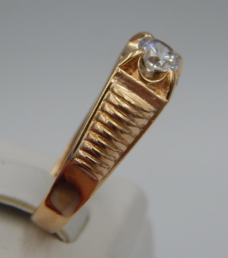 Перстень из красного золота с цирконием (28938445) 3