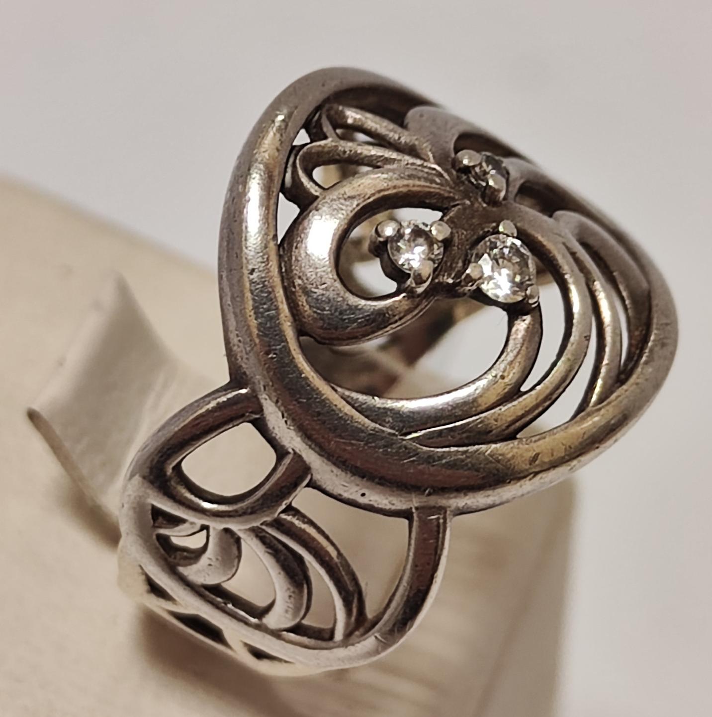 Серебряное кольцо с цирконием (33674555) 5