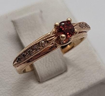 Кольцо из красного золота с цирконием (30158874) 2