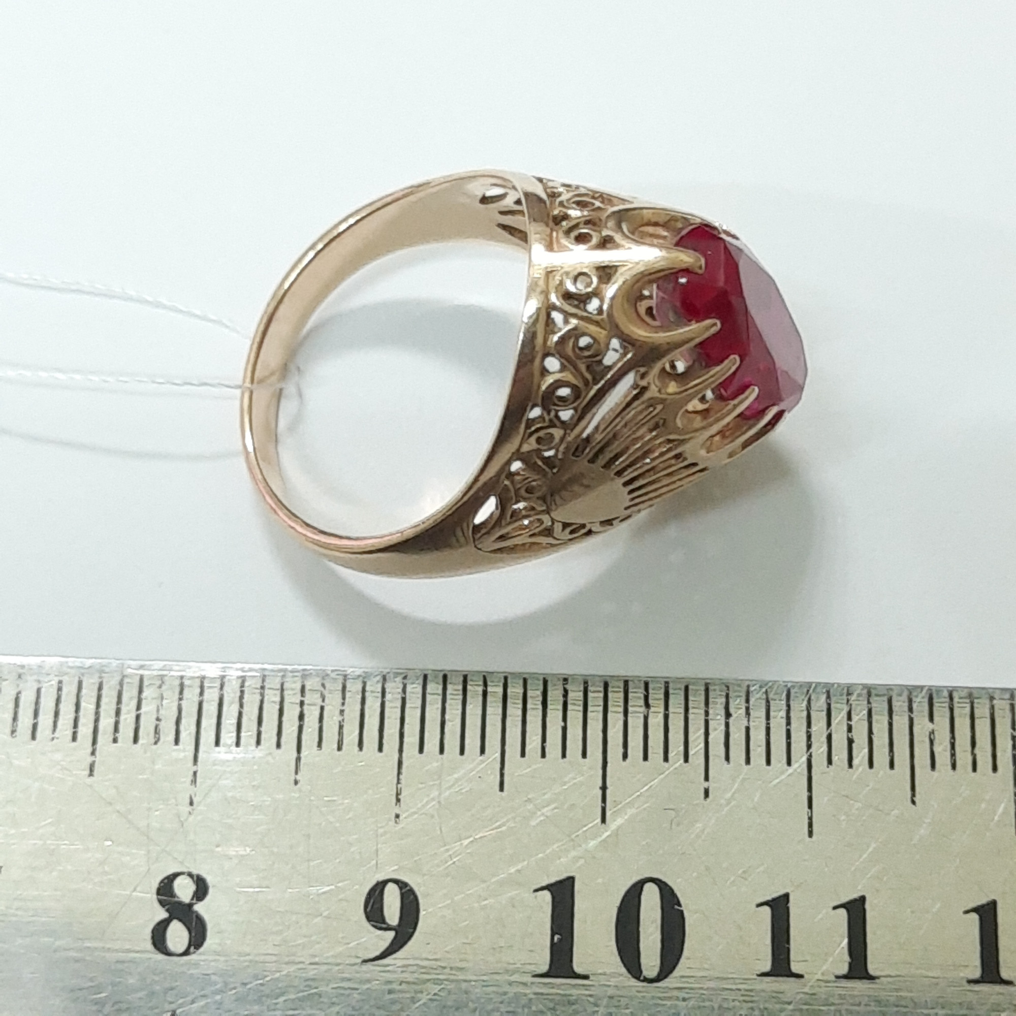 Кольцо из красного золота с цирконием (32175093)  3