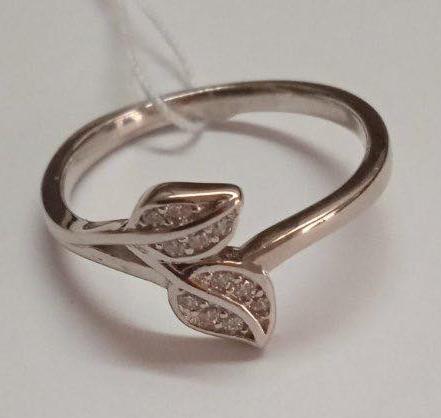 Серебряное кольцо с цирконием (29090208) 2