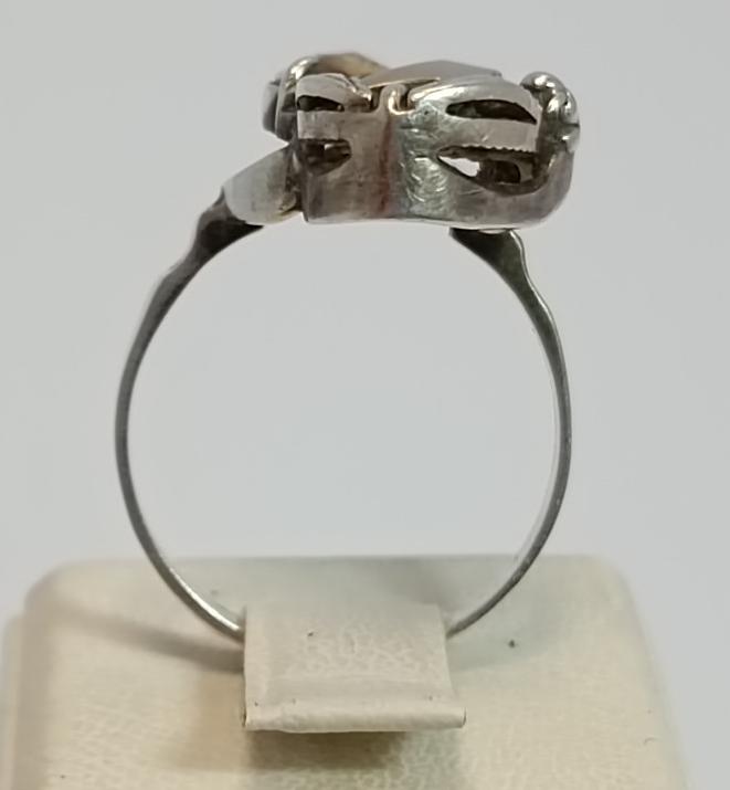 Серебряное кольцо с позолотой и цирконием (33101766) 2