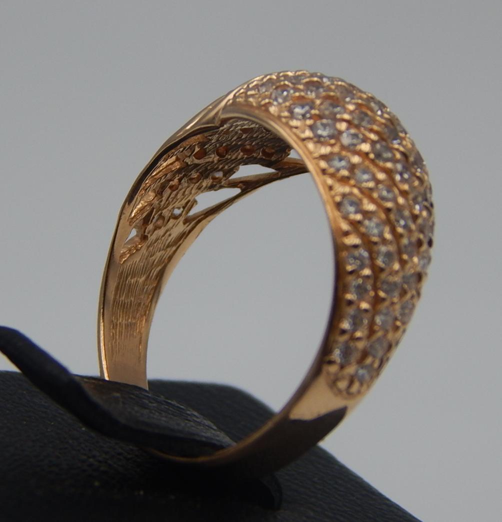 Кольцо из красного золота с цирконием (28354752) 4