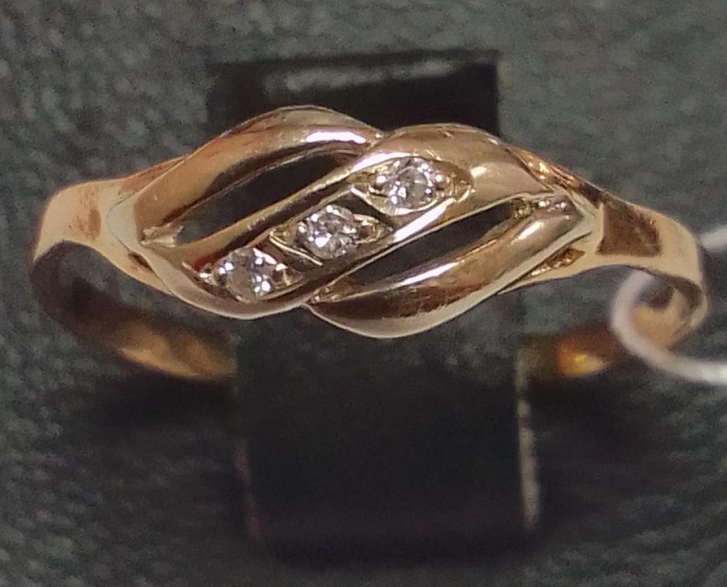 Кольцо из красного и белого золота с цирконием (32599423) 0