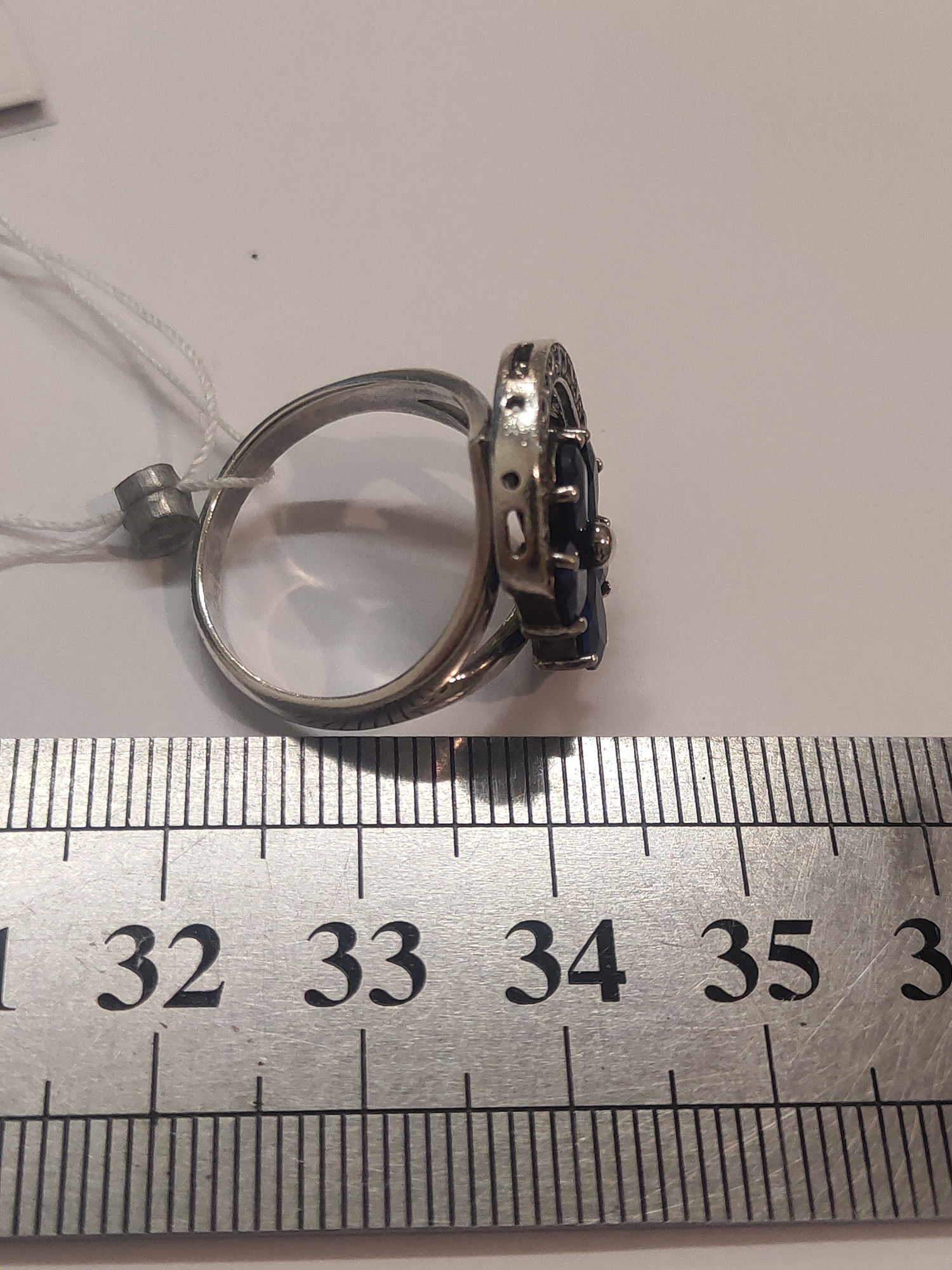 Серебряное кольцо с цирконием (30609975) 11