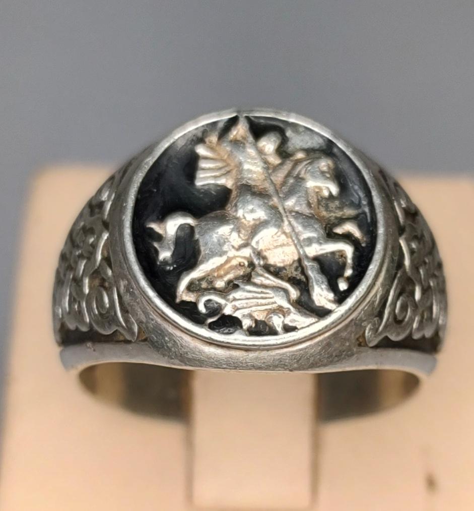 Срібний перстень з емаллю (32104610)  0