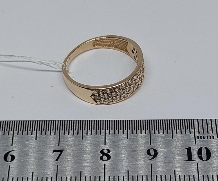Кольцо из красного золота с цирконием (29281206) 3