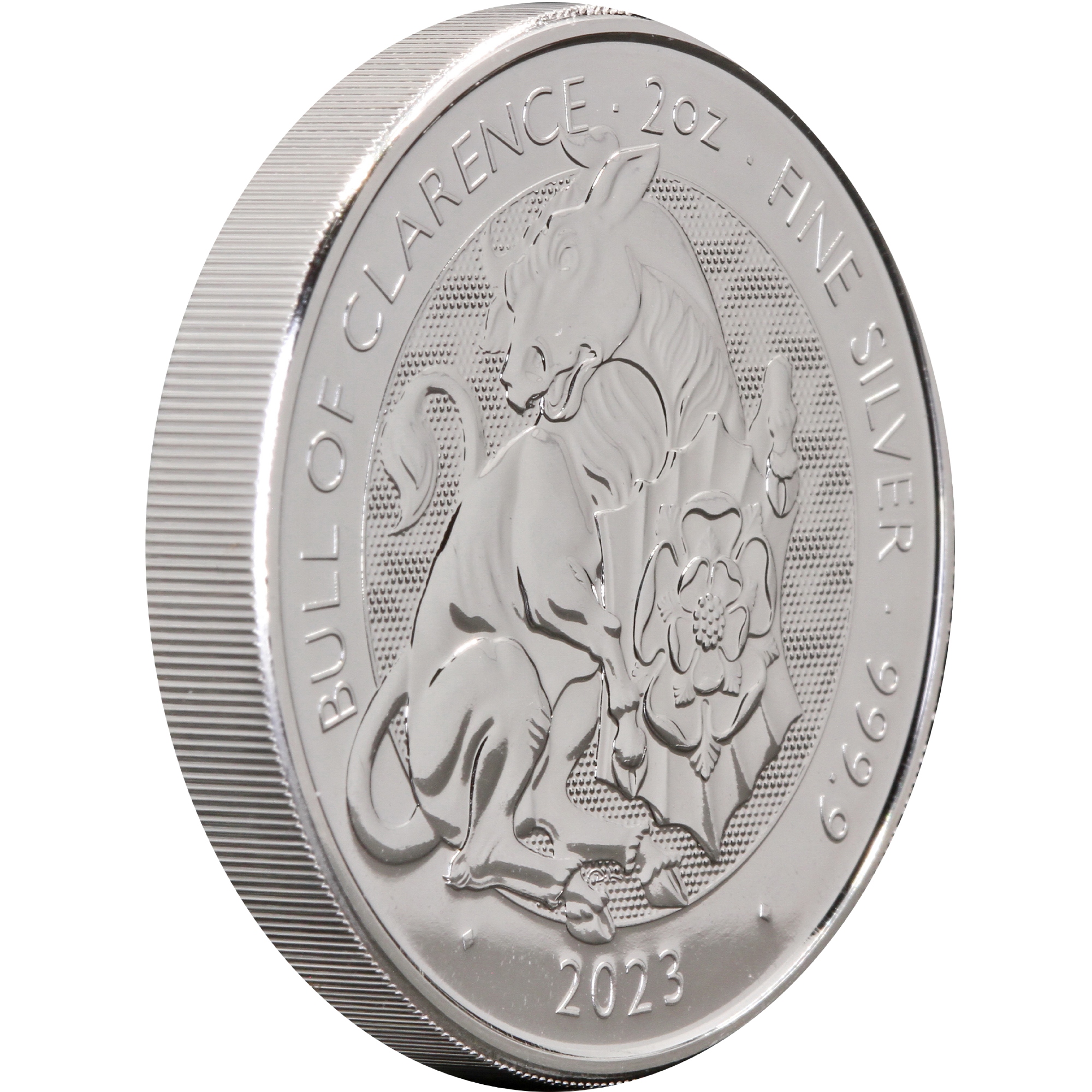 Срібна монета 2oz Бик Кларенса Королівські Звірі Тюдорів 5 фунтів 2023 Великобританія (31564124)  9