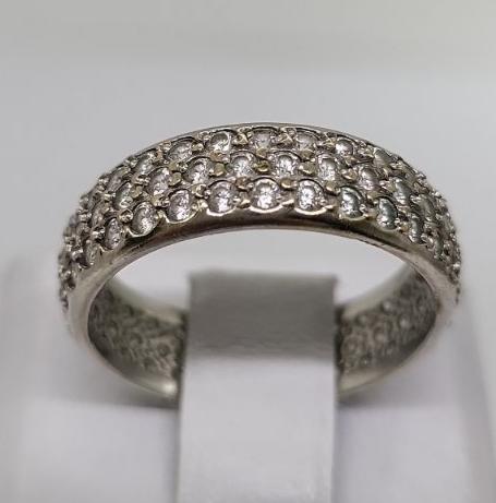 Кольцо из белого золота с цирконием (33750001) 0
