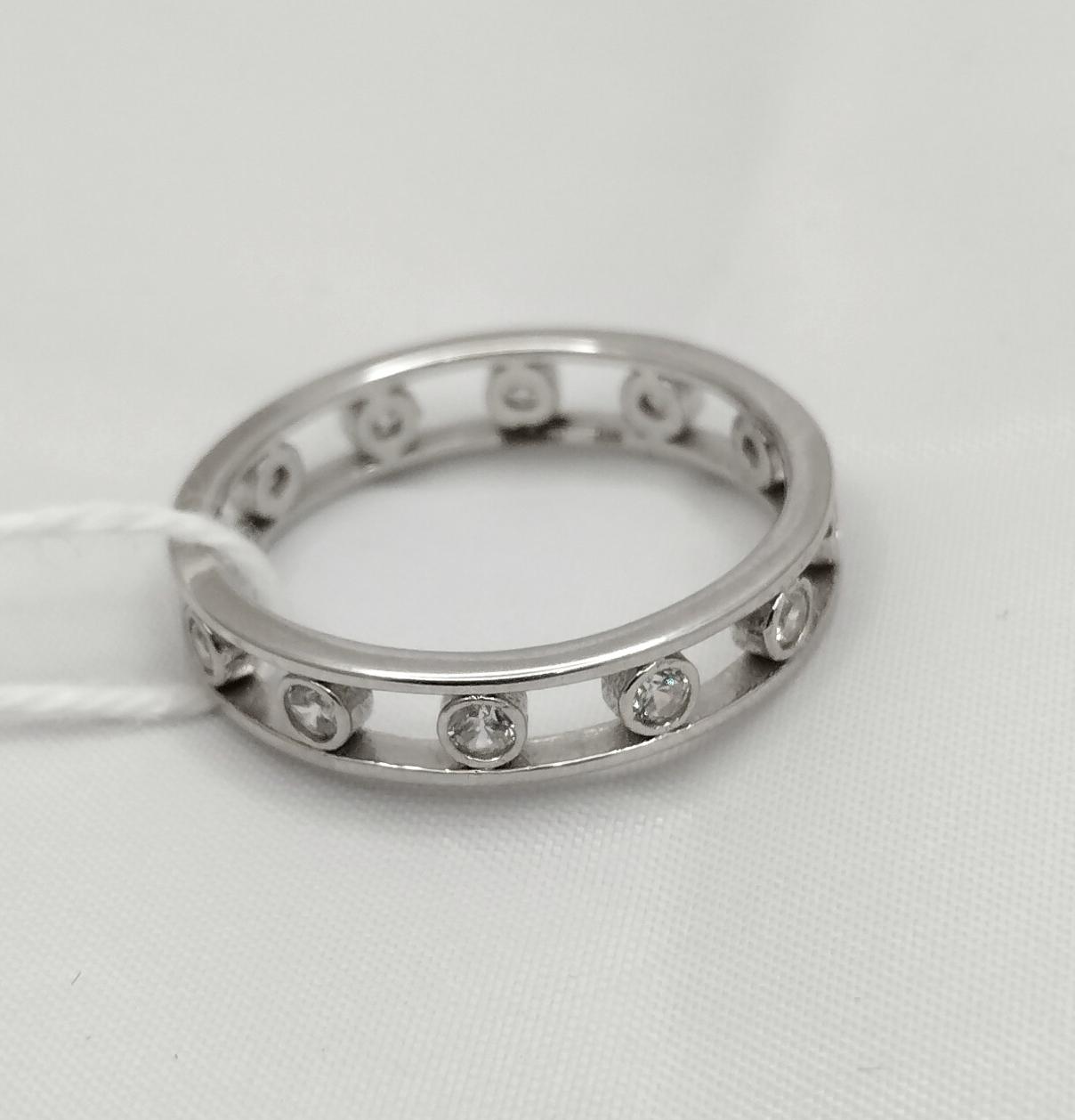 Серебряное кольцо с цирконием (33930625) 2