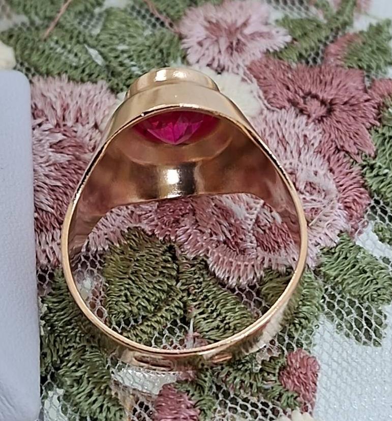 Кольцо из красного золота с корундом (32423835)  3