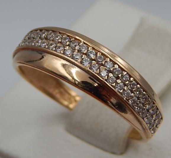 Кольцо из красного золота с цирконием (28647742) 1
