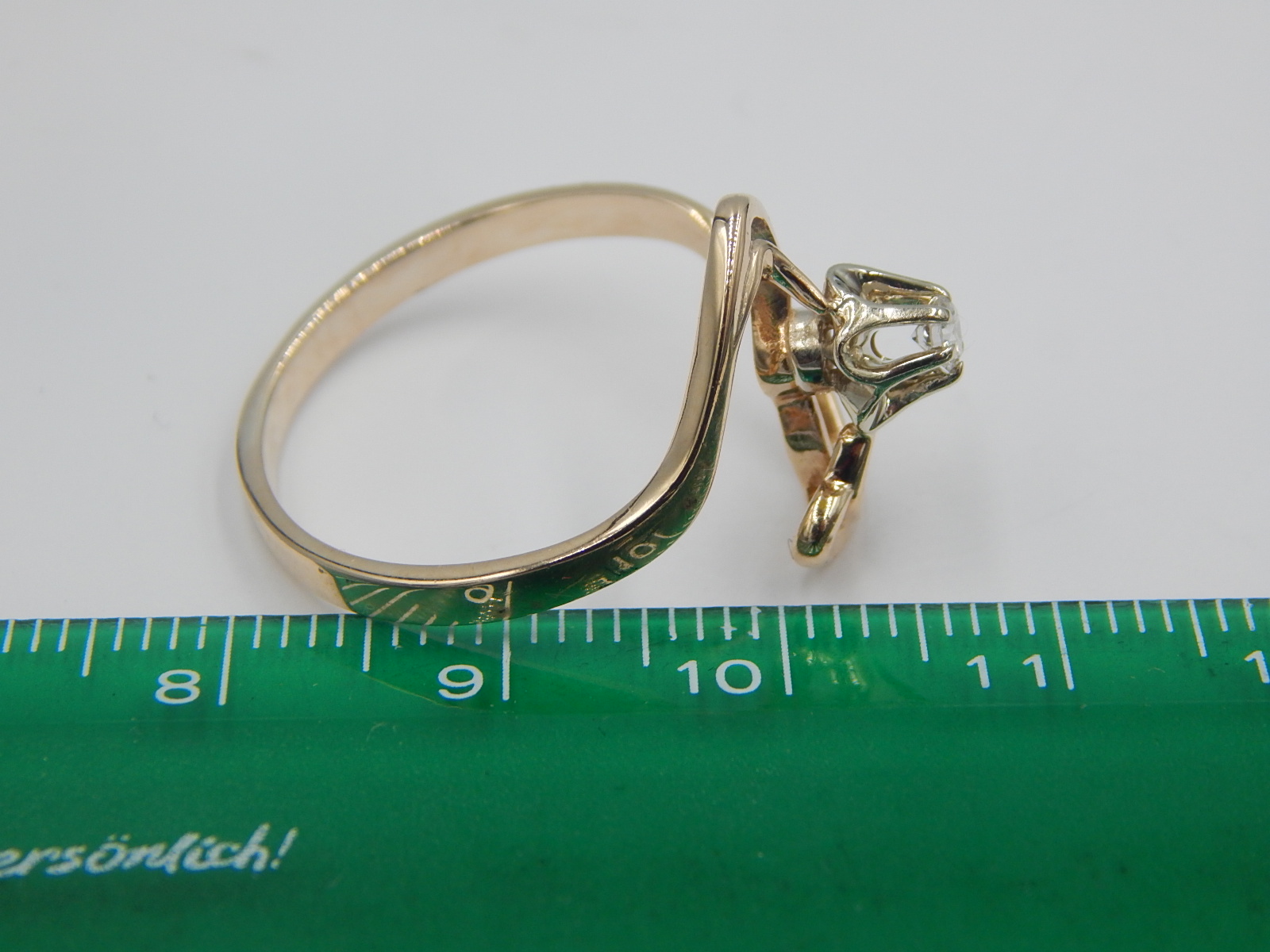 Кольцо из красного и белого золота с бриллиантом (-ми) (30964458) 5