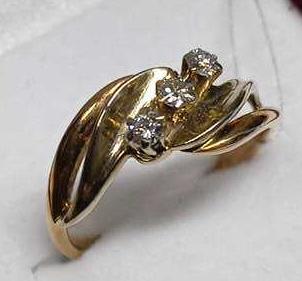 Кольцо из красного золота с бриллиантом (-ми) (27416599) 0