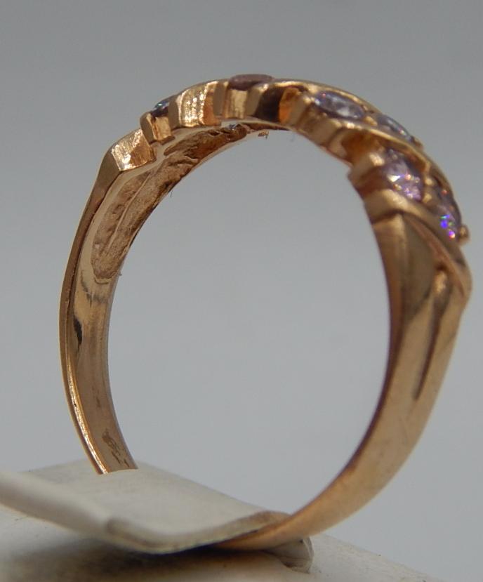 Кольцо из красного золота с цирконием (28290700) 4