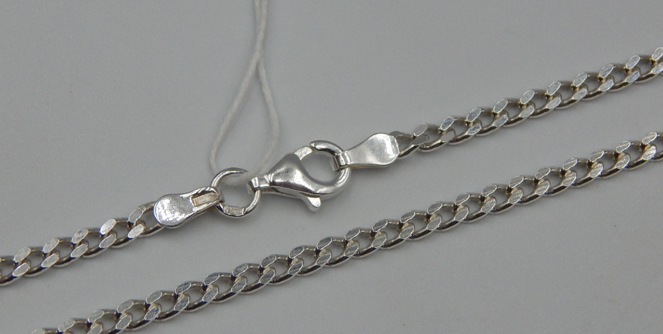 Серебряная цепь с плетением панцирное (32546708) 0