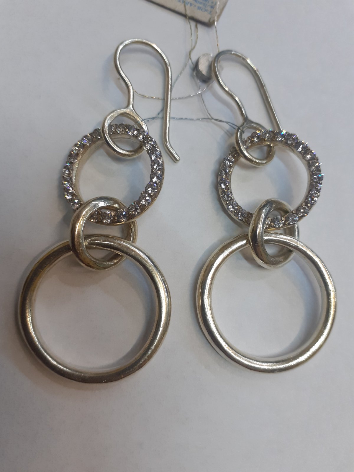 Серебряные серьги с цирконием (30659411) 7