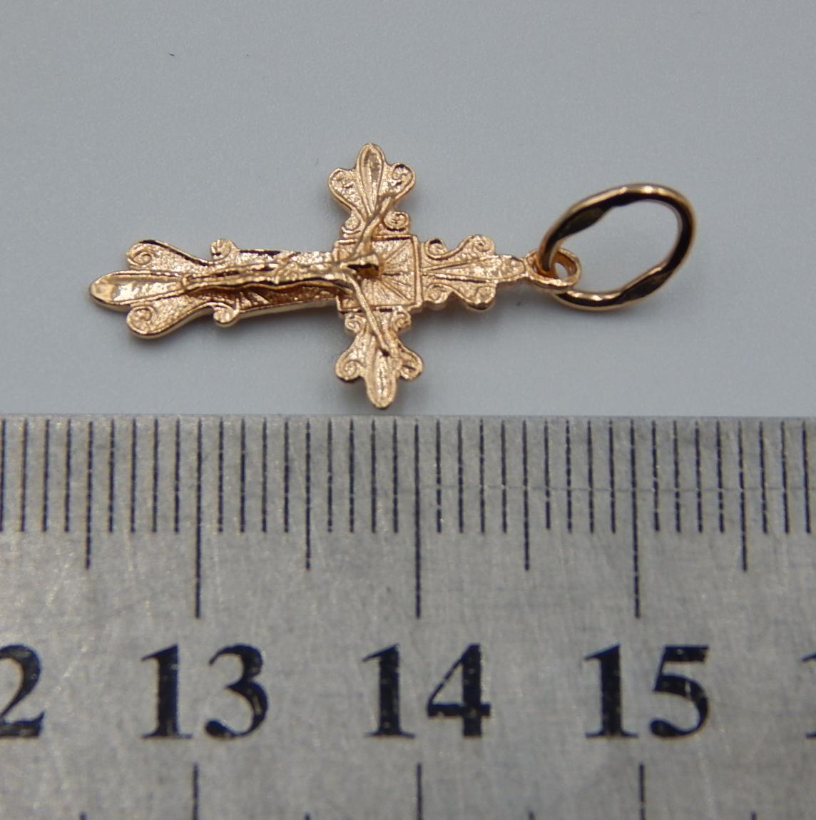 Підвіс-хрест з червоного золота (33064068) 2