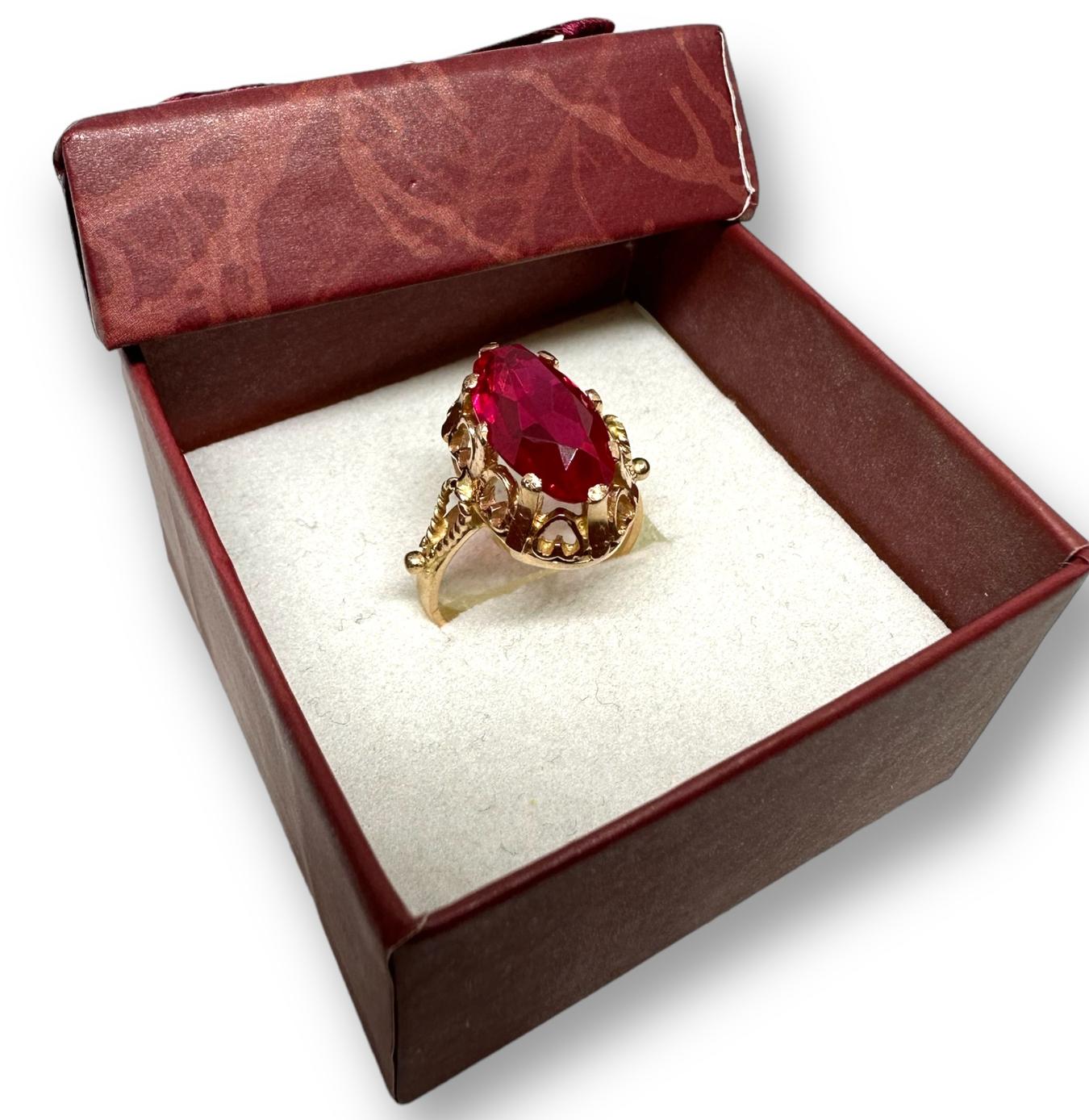 Кольцо из красного золота с цирконием (30178862) 4