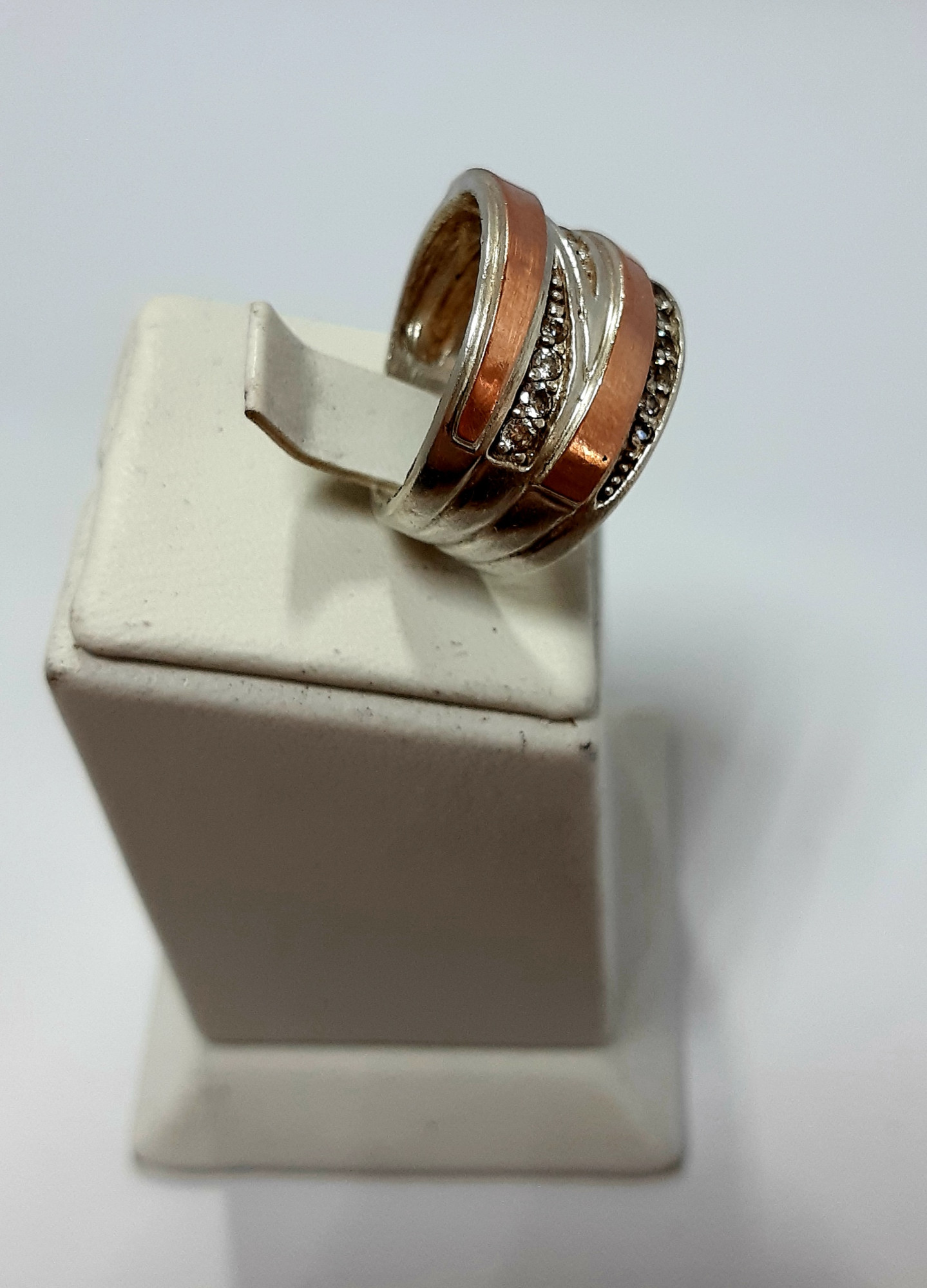 Серебряное кольцо с позолотой и цирконием (33647250) 2