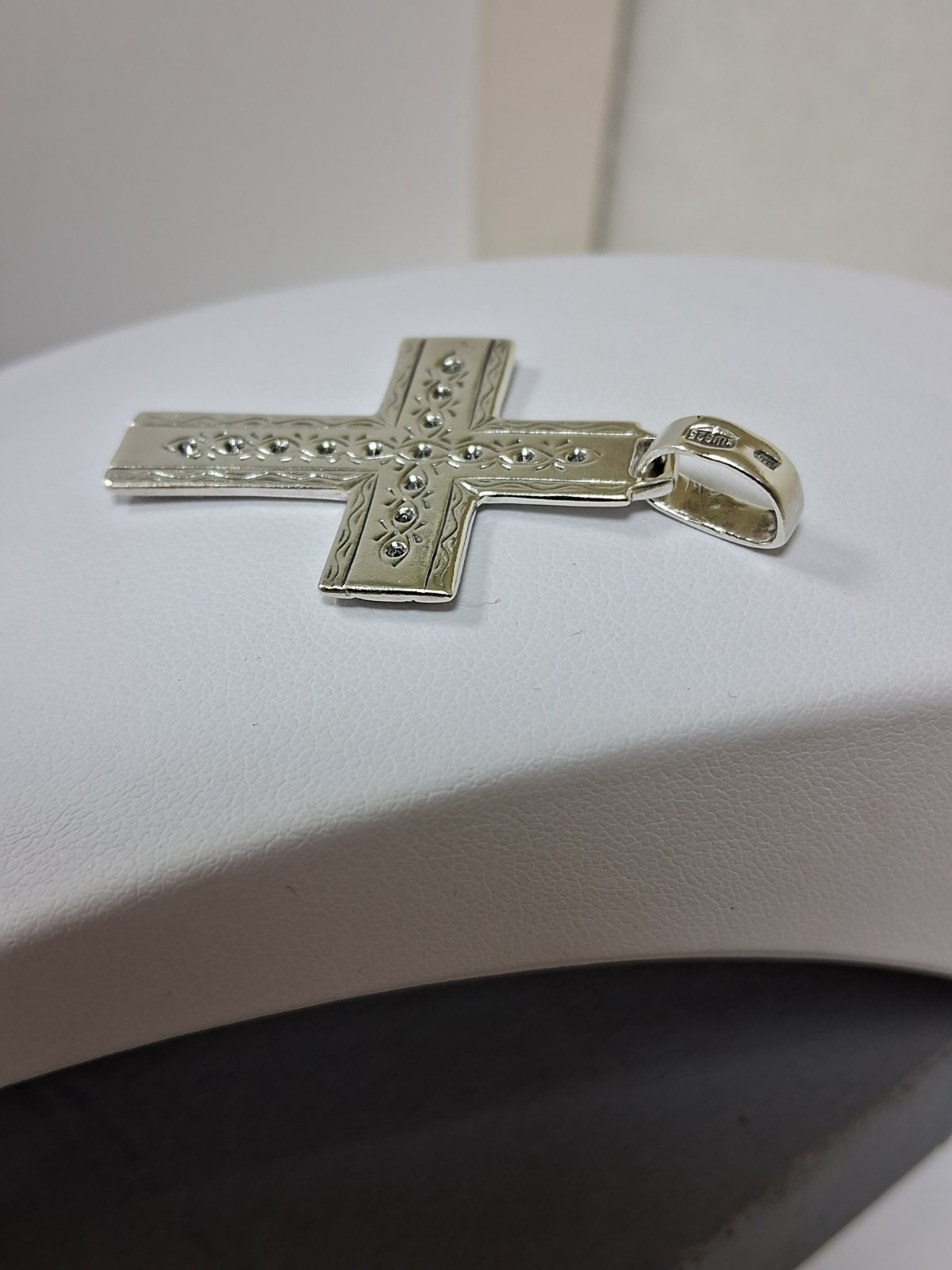 Серебряный подвес-крест с цирконием (32075359) 3
