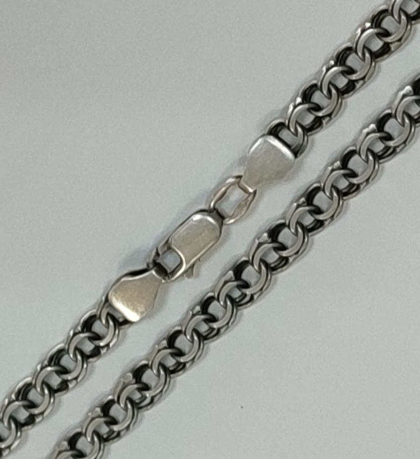 Срібний ланцюг із плетінням Бісмарк (33449359) 0