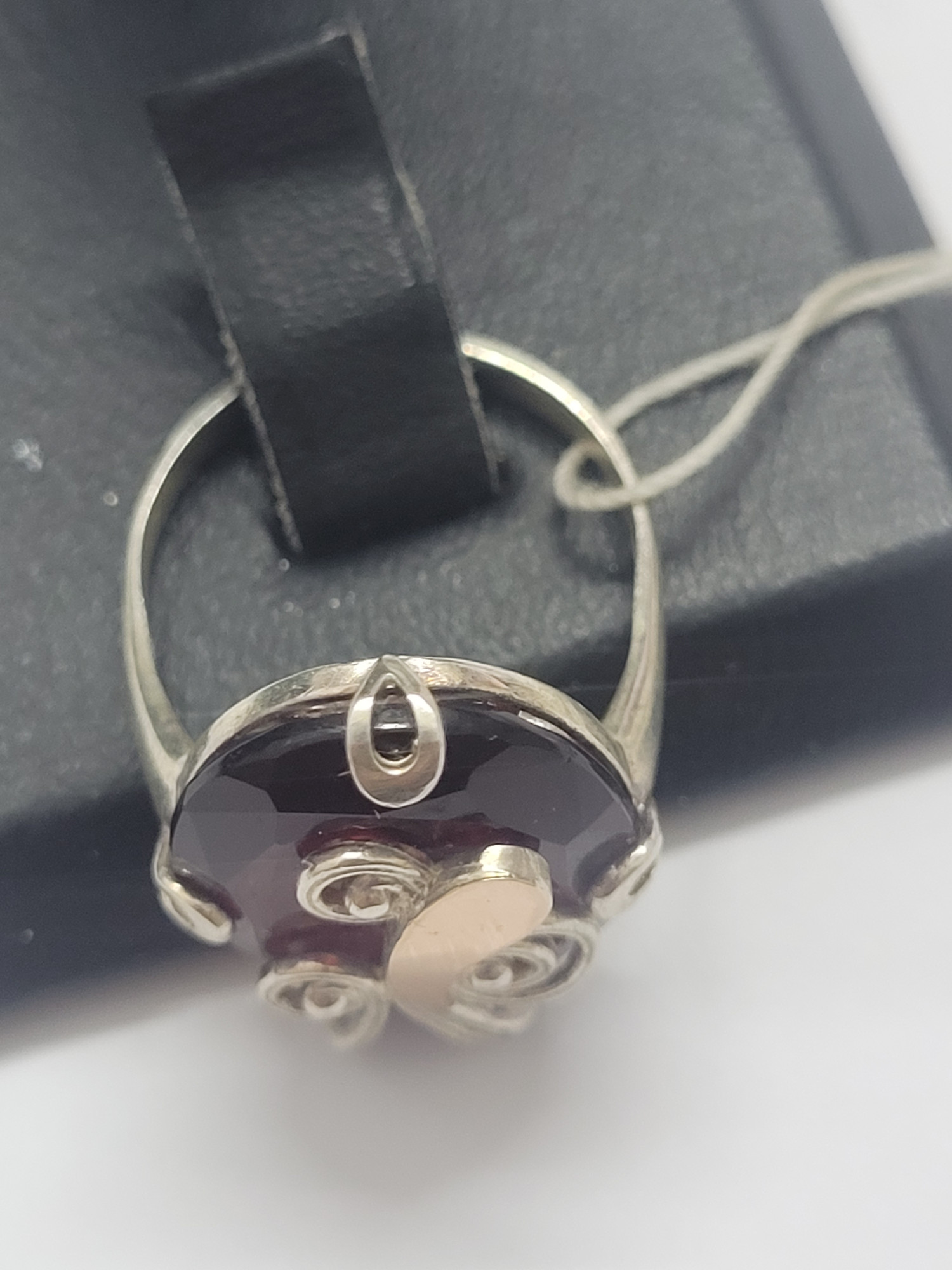 Серебряное кольцо с позолотой и цирконием (31778571) 2
