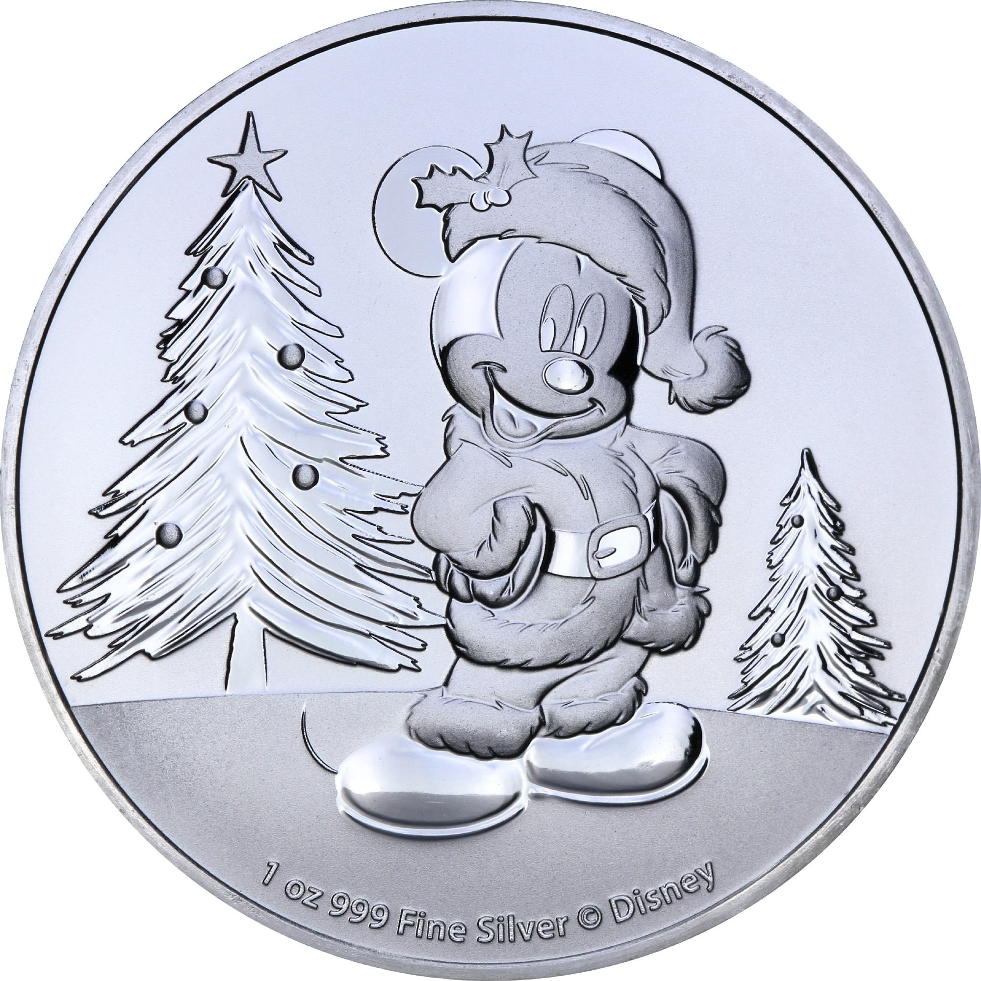 Серебряная монета 1oz Рождественский Микки Маус 2 доллара 2019 Ниуэ (29127403) 0