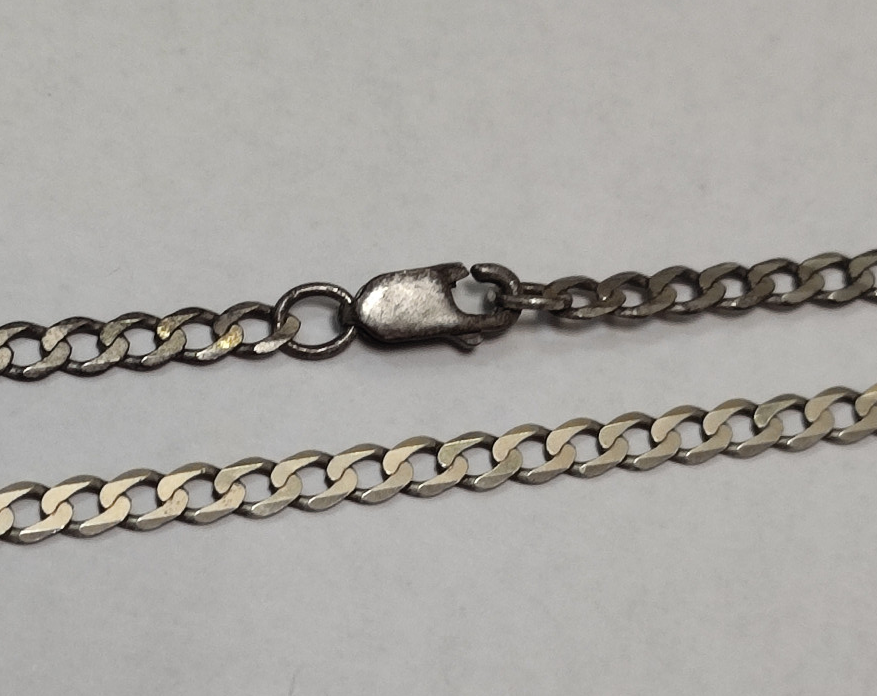 Серебряная цепь с плетением панцирное (33753582) 0