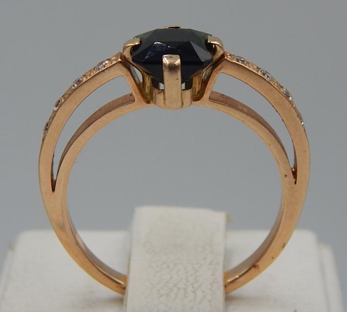 Кольцо из красного золота с цирконием (29314430) 1