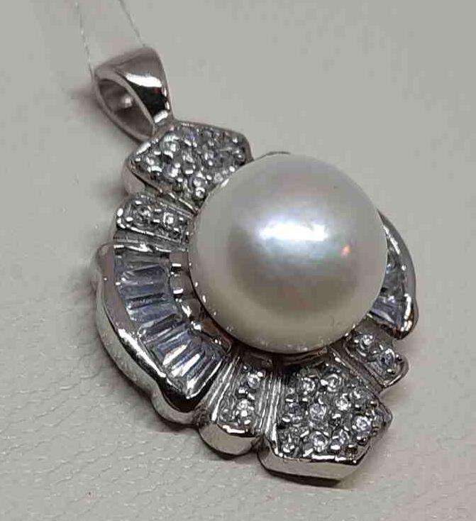 Срібний кулон з перлами та цирконієм (27458999) 4
