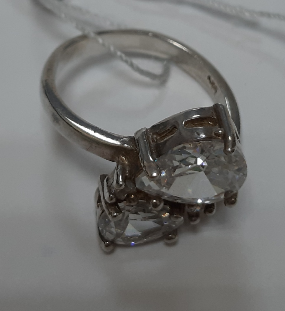 Серебряное кольцо с цирконием (30538418) 8