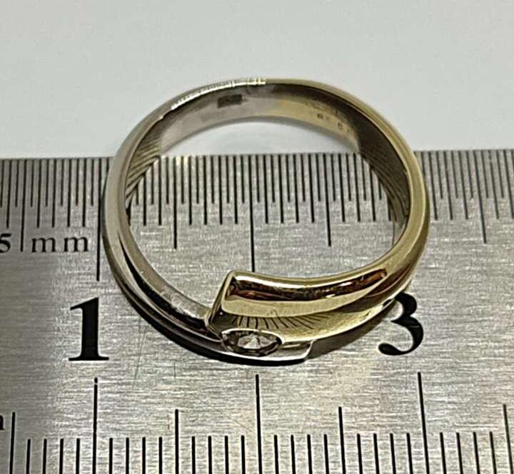 Кольцо из желтого и белого золота с бриллиантом (-ми) (33466394) 5