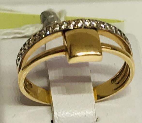 Кольцо из красного золота с цирконием (29004009) 1