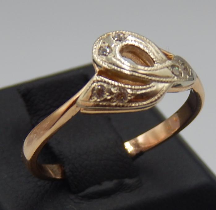 Кольцо из желтого и белого золота с цирконием (31760730)  3