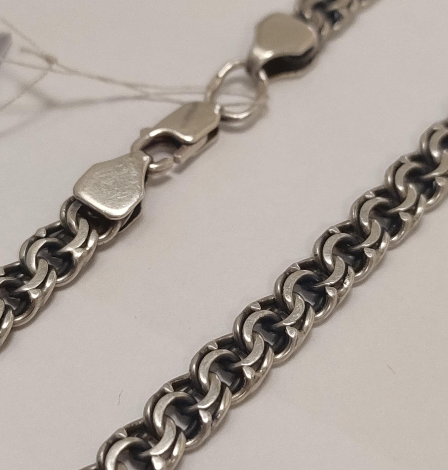 Серебряная цепь с плетением Бисмарк (33965469) 0