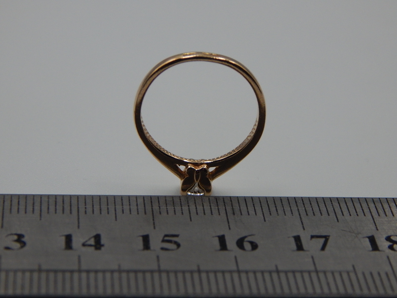 Кольцо из красного золота с цирконием (32454684) 6