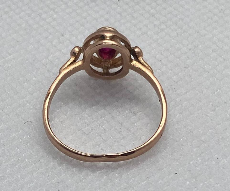 Кольцо из красного золота с корундом (30024528) 4