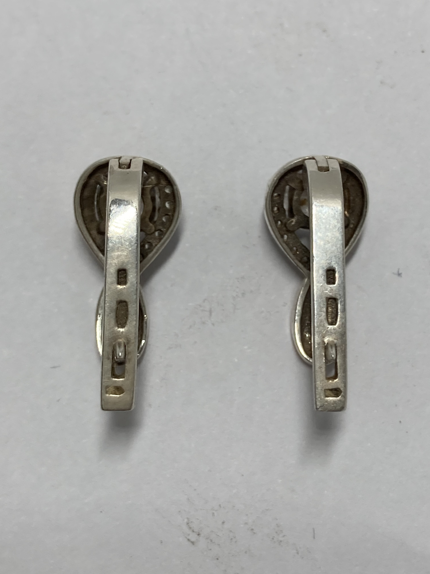 Срібні сережки з цирконієм і позолотою (33828203) 2