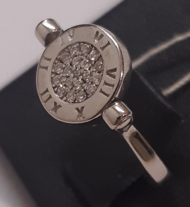 Серебряное кольцо с ониксом и цирконием (28714594) 2