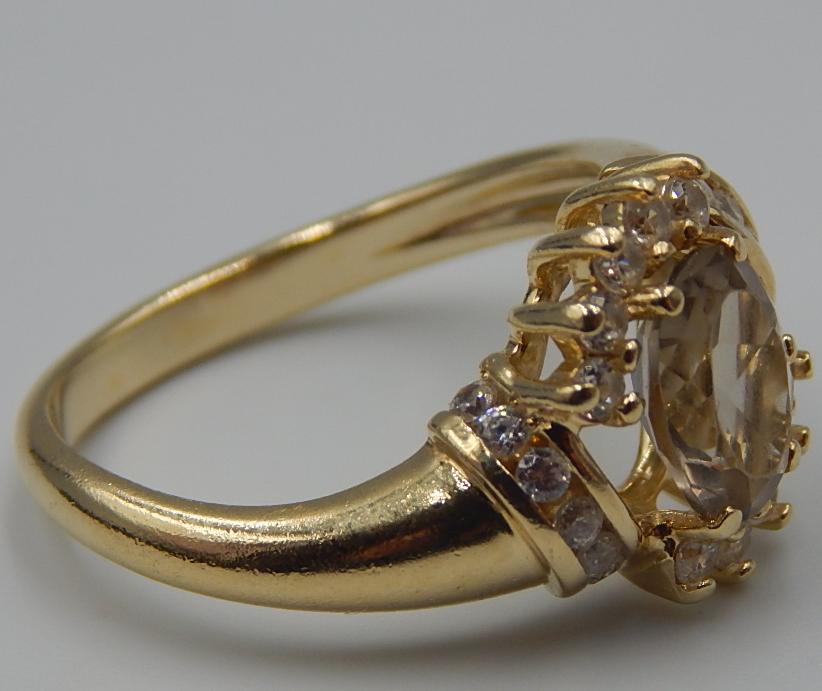 Кольцо из желтого золота с цирконием (33725527)  2