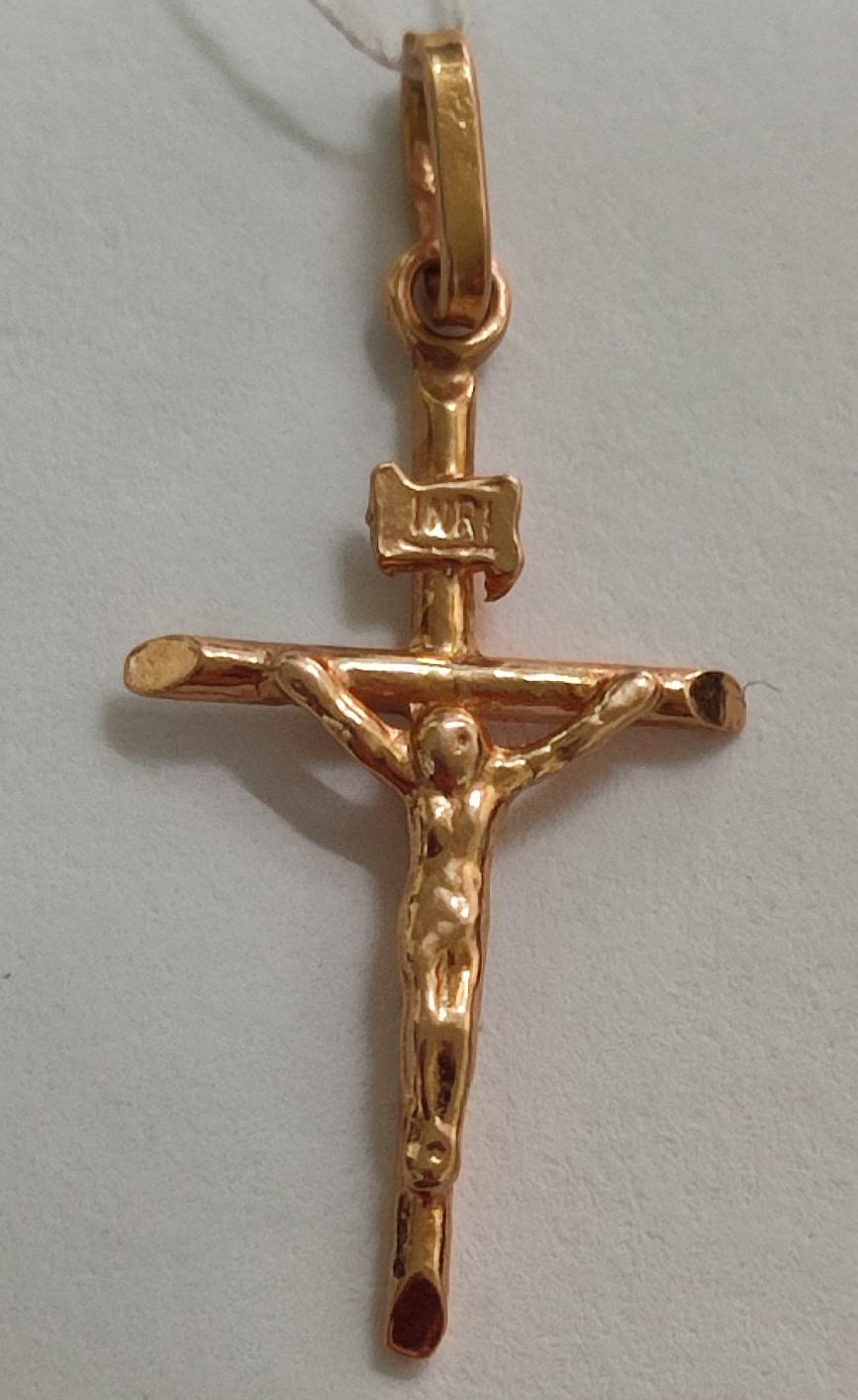Підвіс-хрест з червоного золота (33420499) 0