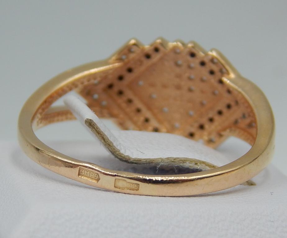 Кольцо из красного и белого золота с цирконием (29979221) 4