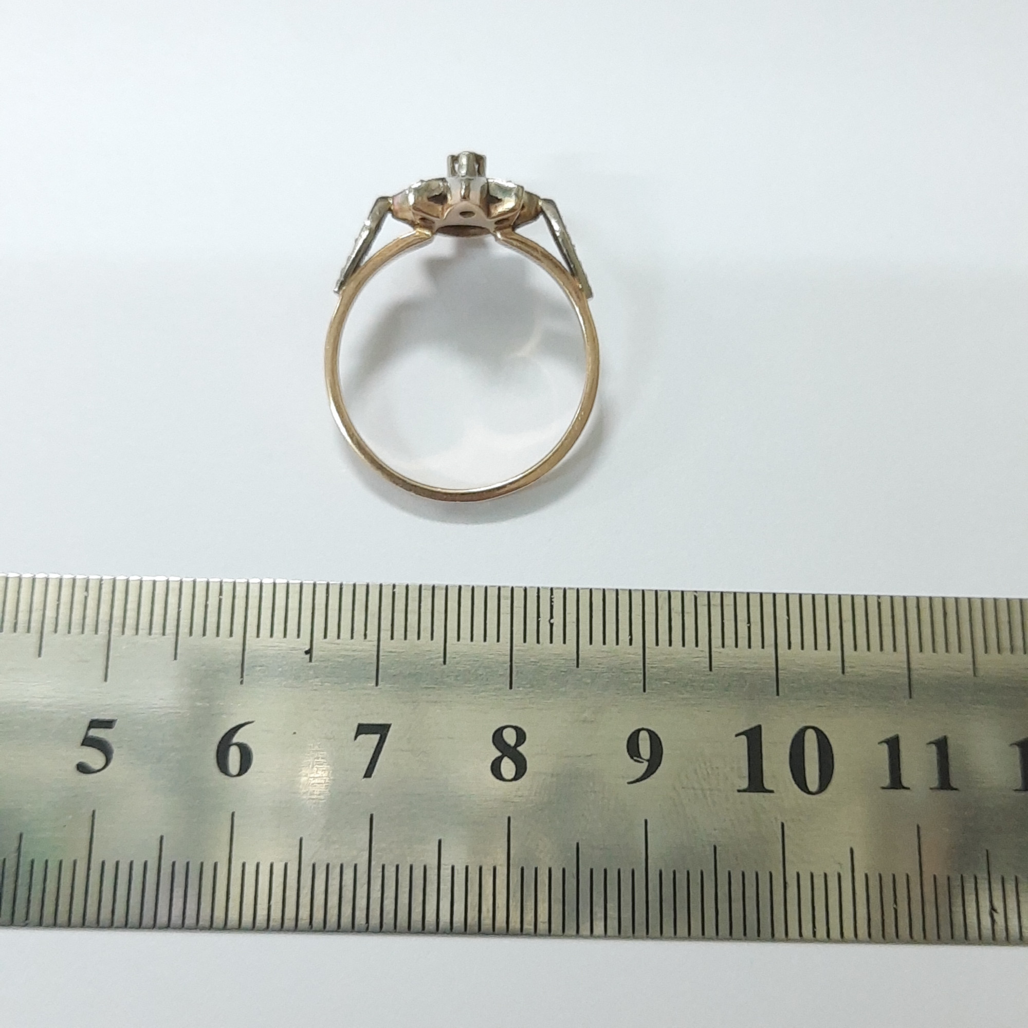 Кольцо из красного и белого золота с бриллиантом (-ми) (33197410) 4