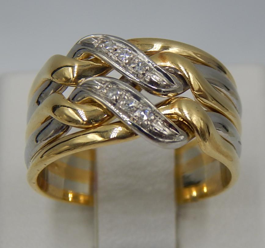 Кольцо из желтого и белого золота с бриллиантом (-ми) (31168876) 0